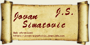 Jovan Simatović vizit kartica